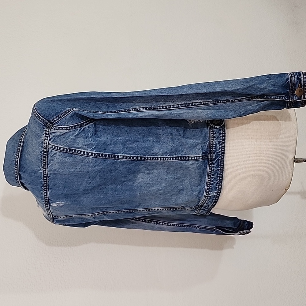 Mono B Jacket Denim Distressed Blue Size M - Picture 5 of 14